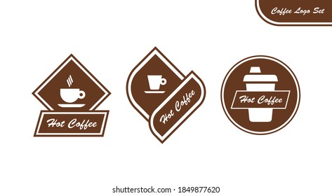 Logos für Kaffee. Vektorgrafik, einfarbig, einzelne Illustration.
