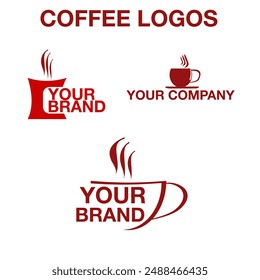 Coffee logos with your unknown brand that are free to use for your mockup.