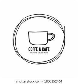 Coffee logotype. Hot coffee logo. coffee shop illustration design