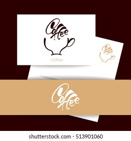 COFFEE LOGOTYPE. Coffee identity style. Coffee logo presentation with identity card. Vector illustration.
