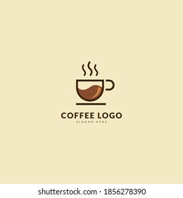 Logotipo de café. Concepto minimalista de logotipo de café, adecuado para cafés, restaurantes, envasado y café. Logo del vector de ilustración.