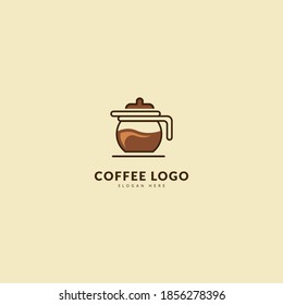 Coffee logotype. Minimalist coffee logo concept, fit for cafe, restaurant, packaging and coffee business. Illustration vector logo.