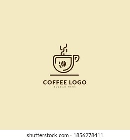 Coffee logotype. Minimalist coffee logo concept, fit for cafe, restaurant, packaging and coffee business. Illustration vector logo.