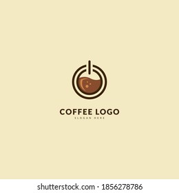 Coffee logotype. Minimalist coffee logo concept, fit for cafe, restaurant, packaging and coffee business. Illustration vector logo.