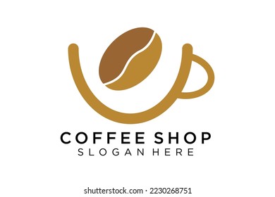Kaffeetyp. Minimalistisches Coffee-Logo-Konzept, geeignet für Kaffee-, Speisen-, Verpackungs- und Kaffeeunternehmen. Illustration, Vektorlogo.