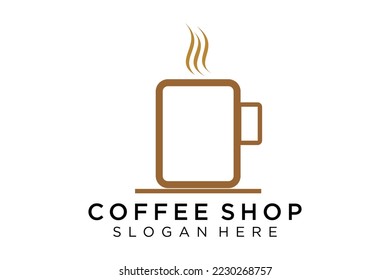 Coffee logotype. Minimalist coffee logo concept, fit for caffe, restaurant, packaging and coffee business. Illustration vector logo.