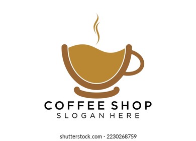 Coffee logotype. Minimalist coffee logo concept, fit for caffe, restaurant, packaging and coffee business. Illustration vector logo.