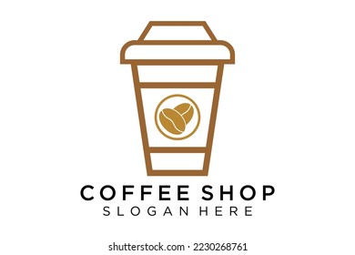 Kaffeetyp. Minimalistisches Coffee-Logo-Konzept, geeignet für Kaffee-, Speisen-, Verpackungs- und Kaffeeunternehmen. Illustration, Vektorlogo.