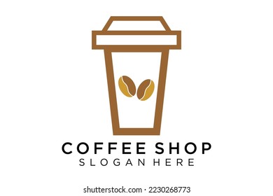 Coffee logotype. Minimalist coffee logo concept, fit for caffe, restaurant, packaging and coffee business. Illustration vector logo.