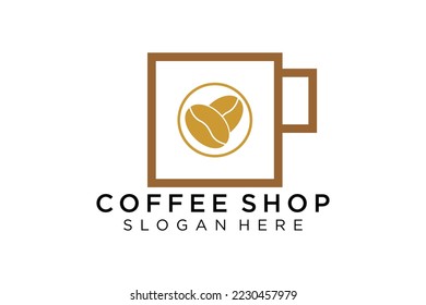 Coffee logotype. Minimalist coffee logo concept, fit for caffe, restaurant, packaging and coffee business. Illustration vector logo.