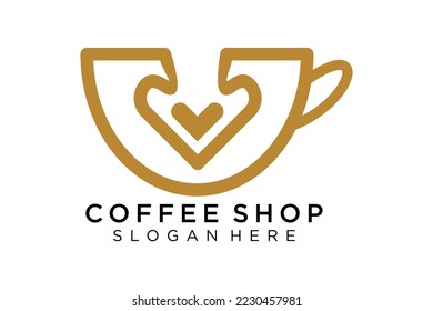 Coffee logotype. Minimalist coffee logo concept, fit for caffe, restaurant, packaging and coffee business. Illustration vector logo.