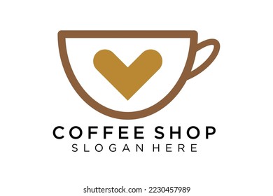 Coffee logotype. Minimalist coffee logo concept, fit for caffe, restaurant, packaging and coffee business. Illustration vector logo.