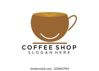 Logotipo de café. Concepto minimalista de logotipo de café, adecuado para cafés, restaurantes, envasado y café. Logo del vector de ilustración.