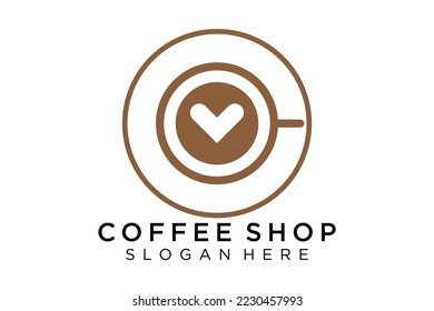 Coffee logotype. Minimalist coffee logo concept, fit for caffe, restaurant, packaging and coffee business. Illustration vector logo.