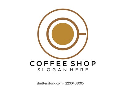 Coffee logotype. Minimalist coffee logo concept, fit for caffe, restaurant, packaging and coffee business. Illustration vector logo.