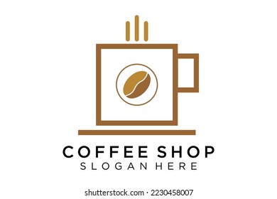 Coffee logotype. Minimalist coffee logo concept, fit for caffe, restaurant, packaging and coffee business. Illustration vector logo.