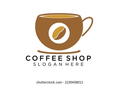 Coffee logotype. Minimalist coffee logo concept, fit for caffe, restaurant, packaging and coffee business. Illustration vector logo.