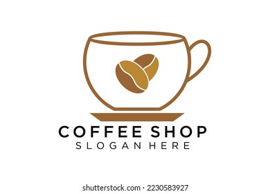 Coffee logotype. Minimalist coffee logo concept, fit for caffe, restaurant, packaging and coffee business. Illustration vector logo.