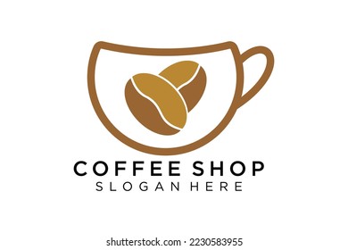 Coffee logotype. Minimalist coffee logo concept, fit for caffe, restaurant, packaging and coffee business. Illustration vector logo.