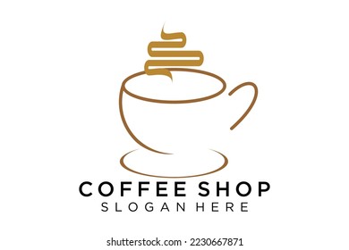 Coffee logotype. Minimalist coffee logo concept, fit for caffe, restaurant, packaging and coffee business. Illustration vector logo.
