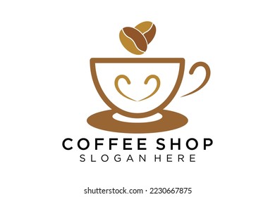 Coffee logotype. Minimalist coffee logo concept, fit for caffe, restaurant, packaging and coffee business. Illustration vector logo.