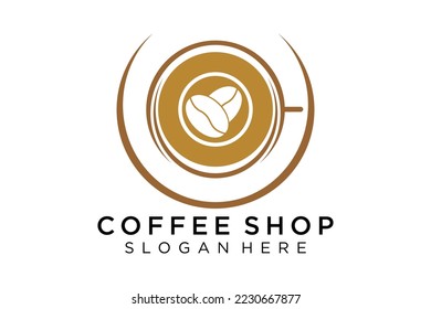 Kaffeetyp. Minimalistisches Coffee-Logo-Konzept, geeignet für Kaffee-, Speisen-, Verpackungs- und Kaffeeunternehmen. Illustration, Vektorlogo.