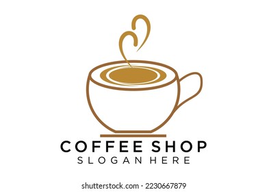 Coffee logotype. Minimalist coffee logo concept, fit for caffe, restaurant, packaging and coffee business. Illustration vector logo.