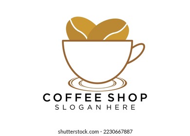 Coffee logotype. Minimalist coffee logo concept, fit for caffe, restaurant, packaging and coffee business. Illustration vector logo.