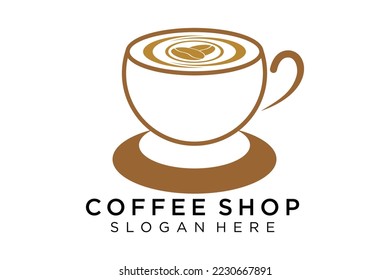 Coffee logotype. Minimalist coffee logo concept, fit for caffe, restaurant, packaging and coffee business. Illustration vector logo.