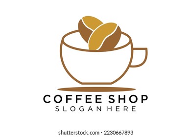 Coffee logotype. Minimalist coffee logo concept, fit for caffe, restaurant, packaging and coffee business. Illustration vector logo.