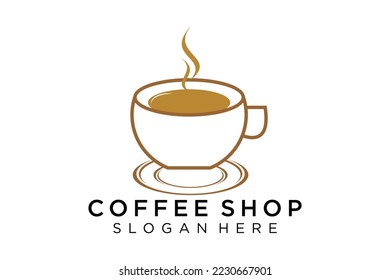 Coffee logotype. Minimalist coffee logo concept, fit for caffe, restaurant, packaging and coffee business. Illustration vector logo.