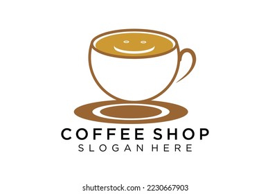 Coffee logotype. Minimalist coffee logo concept, fit for caffe, restaurant, packaging and coffee business. Illustration vector logo.