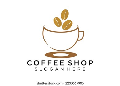 Coffee logotype. Minimalist coffee logo concept, fit for caffe, restaurant, packaging and coffee business. Illustration vector logo.