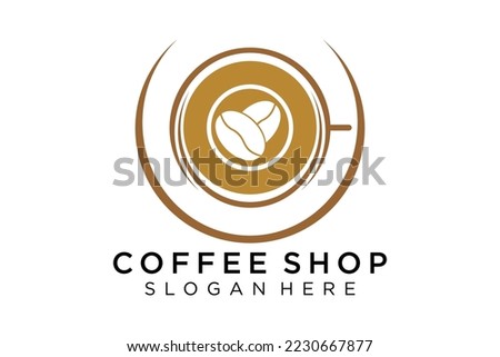 Coffee logotype. Minimalist coffee logo concept, fit for caffe, restaurant, packaging and coffee business. Illustration vector logo.