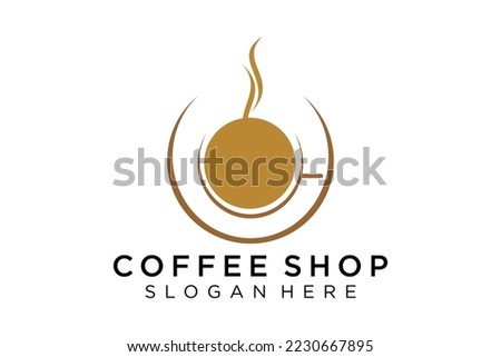 Coffee logotype. Minimalist coffee logo concept, fit for caffe, restaurant, packaging and coffee business. Illustration vector logo.