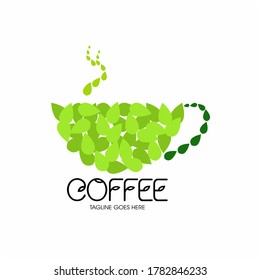 Kaffeetyp. Kaffeehaus. Hot-Coffee-Logo