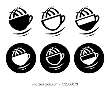 Coffee logotype. Stylized coffee cup icon. Vector illustration
