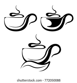 Coffee logotype. Stylized coffee cup icon. Vector illustration