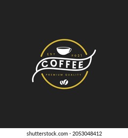 Coffee Logotype Templates and Coffee Accessories Illustration with Incorporated Icons with Fictitious Names