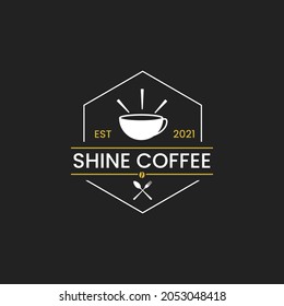 Coffee Logotype Templates and Coffee Accessories Illustration with Incorporated Icons with Fictitious Names