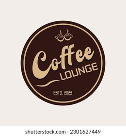 Coffee Lounge badge type logo concept