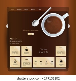 Plantilla de diseño del sitio web de café y salón 