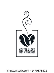 Coffee love concept. Coffee beans design on white background