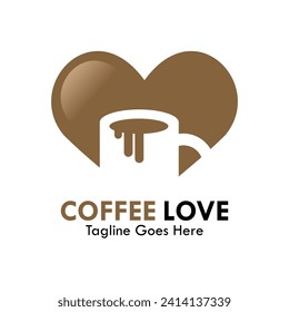 Coffee love design logo template illustration