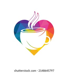 Coffee love logo design concept template. 