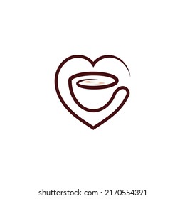 Coffee love logo design template vector illustration