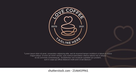 Coffee-love Logo Design Vector Logo Vorlage.