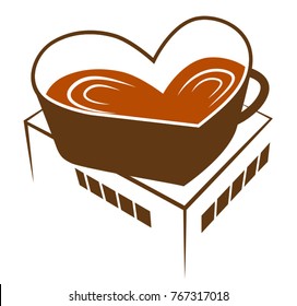 Coffee Love Logo with Hearth shape