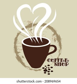 coffee love retro style vector art