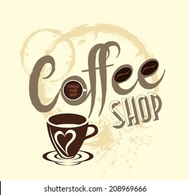 coffee love retro style vector art
